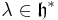 \lambda\in\mathfrak{h}^*