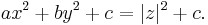  ax^2 %2B by^2 %2B c = |z|^2 %2B c . \,\!