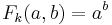 F_k(a, b) = a^b