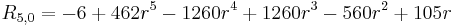 R_{5,0} = -6%2B462 r^5-1260 r^4%2B1260 r^3-560 r^2%2B105 r