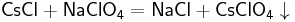 \mathsf{CsCl%2BNaClO_4=NaCl%2BCsClO_4\downarrow}