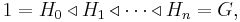 1 = H_0\triangleleft H_1\triangleleft \cdots \triangleleft H_n = G,