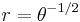 r = \theta^{-1/2}