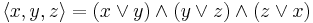 \langle x,y,z \rangle = (x \vee y) \wedge (y \vee z) \wedge (z \vee x)