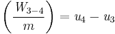 \left(\frac{\mathit{W}_{3-4}}{{m}}\right)=\mathit{u}_4-\mathit{u}_3