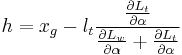 h=x_g-l_t\frac {\frac {\partial L_t}{\partial \alpha}}{\frac{\partial L_w}{\partial \alpha}%2B\frac{\partial L_t}{\partial \alpha}}