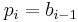 p_i = b_{i-1}