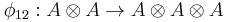 \phi_{12}�: A \otimes A \to A \otimes A \otimes A