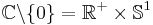 \mathbb{C}\backslash\{0\} = \mathbb{R}^%2B \times \mathbb{S}^1