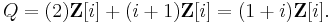 Q = (2)\mathbf Z[i] %2B (i%2B1)\mathbf Z[i] = (1%2Bi)\mathbf Z[i].