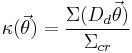 
\kappa(\vec{\theta}) = \frac{\Sigma(D_d\vec{\theta})}{\Sigma_{cr}}
