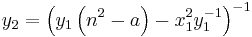 y_2 = \left( y_1 \left(n^2-a\right) - x_1^2y_1^{-1}\right)^{-1}