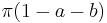 \pi(1-a-b)