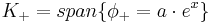 K_%2B = span \{\phi_%2B = a \cdot e^x \}