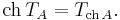 \operatorname{ch} \, T_A = T_{\operatorname{ch}\, A}.