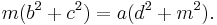 \,m(b^2 %2B c^2) = a(d^2 %2B m^2).