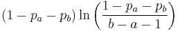  (1-p_a-p_b)\ln\left(\frac{1-p_a-p_b}{b-a-1}\right)