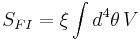 S_{FI} = \xi \int d^4\theta \, V