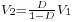 \scriptstyle V_2 = \frac{D}{1 - D}V_1