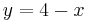 y=4-x