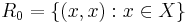 R_{0}=\{(x,x):x\in X\}