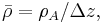 \bar{\rho} = \rho_A / \Delta z,