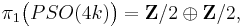 \pi_1 \big(PSO(4k)\big) = \mathbf{Z}/2 \oplus \mathbf{Z}/2,