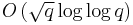 O\left(\sqrt{q}\log\log q\right)