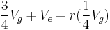 \frac{3}{4}V_g %2B V_e %2B r({\frac{1}{4}V_g})