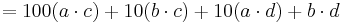 = 100 (a\cdot c) %2B 10 (b\cdot c) %2B  10 (a\cdot d)%2B b\cdot d