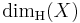 \operatorname{dim}_{\operatorname{H}}(X)