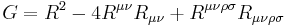 G= R^2 - 4R^{\mu\nu}R_{\mu\nu} %2B R^{\mu\nu\rho\sigma}R_{\mu\nu\rho\sigma} 