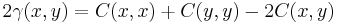 2\gamma(x,y)=C(x,x)%2BC(y,y)-2C(x,y)