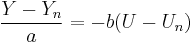 \frac{Y-Y_n}{a} = -b(U-U_n) 