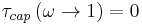 \tau_{cap} \left(\omega \rightarrow 1 \right) = 0