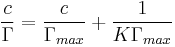  \frac{c}{\Gamma} = \frac{c}{\Gamma_{max}} %2B \frac{1}{K\Gamma_{max}}