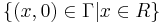 \{(x,0)\in \Gamma | x\in R \}