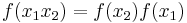  f(x_1 x_2)=f(x_2) f(x_1) 