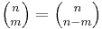 \textstyle{{n \choose m} = {n \choose n-m}}