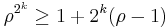 \rho^{2^k}\ge 1%2B2^k(\rho-1)