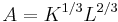  A = {{K}^{1/3}}{{L}^{2/3}} 