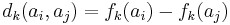 d_k(a_i,a_j)=f_k(a_i)-f_k(a_j)