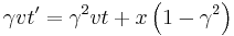 \gamma v t' = \gamma^2 v t %2B x \left ( 1 - \gamma^2 \right )