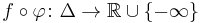 f\circ\varphi \colon \Delta \to {\mathbb{R}} \cup \{ - \infty \}