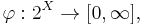 \varphi: 2^X \rightarrow [0, \infty], 