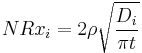 NRx_i = 2\rho \sqrt{\frac{D_i}{\pi t}}