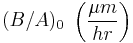 (B/A)_0\ \left(\frac{\mu m}{hr}\right)