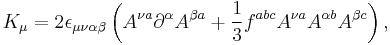 K_\mu = 2\epsilon_{\mu\nu\alpha\beta} \left( A^{\nu a} \partial^\alpha A^{\beta a} %2B \frac{1}{3} f^{abc} A^{\nu a} A^{\alpha b} A^{\beta c} \right),