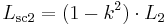 L_{\mathrm{sc2}} = (1-k^2)\cdot L_{\mathrm{2}}\,