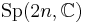 \mathrm{Sp}(2n,\mathbb C)\,